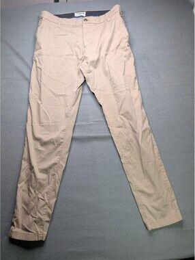 Birddogs Pants Mens 34x30 Beige Chino Straight Leg Stretch Zip Pocket Casual